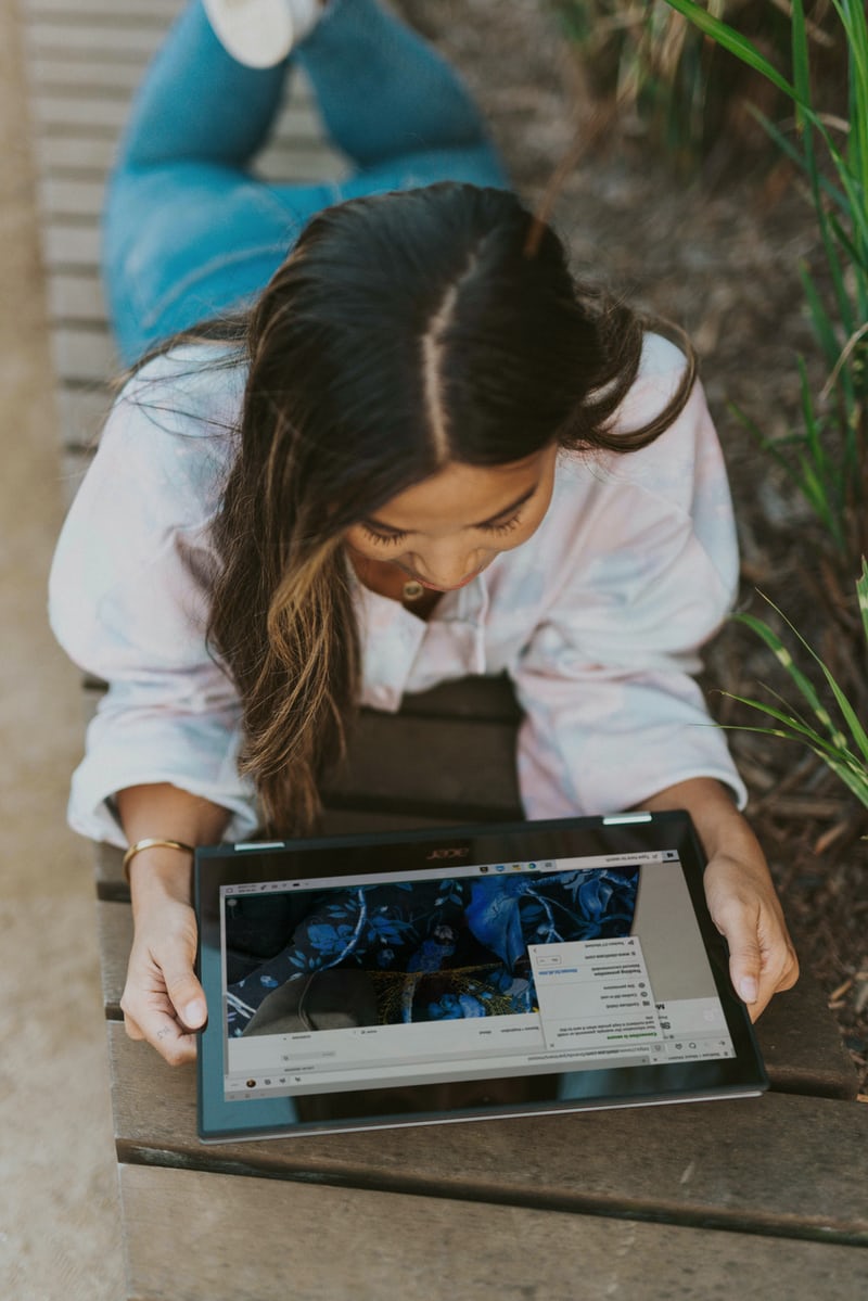 Girl using an iPad